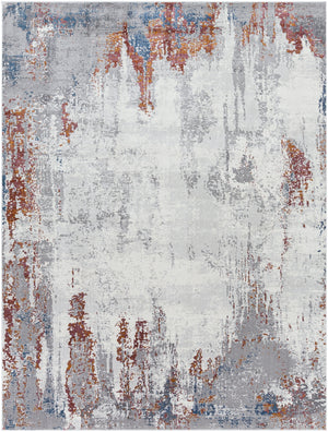 Aisha AIS-2315 Modern Polyester Rug AIS2315-710103 Charcoal, Light Gray, Bright Purple, Mustard, Medium Gray, White, Brick 100% Polyester 7'10" x 10'3"