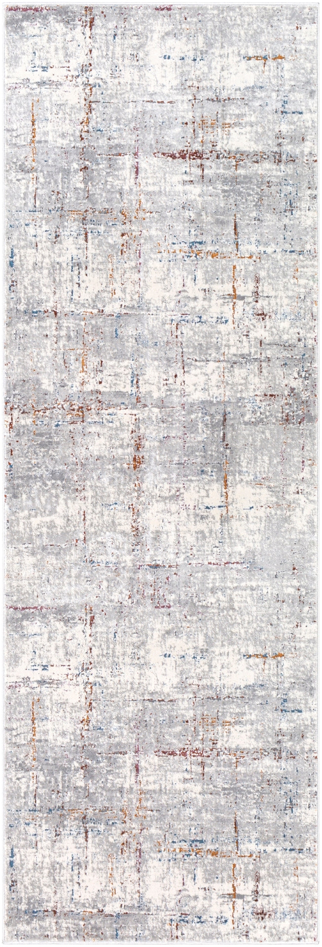 Aisha AIS-2317 Modern Polyester Rug AIS2317-9123 Medium Gray, Taupe, Charcoal, Dark Blue, Ivory, Burgundy, Burnt Orange 100% Polyester 9' x 12'3"