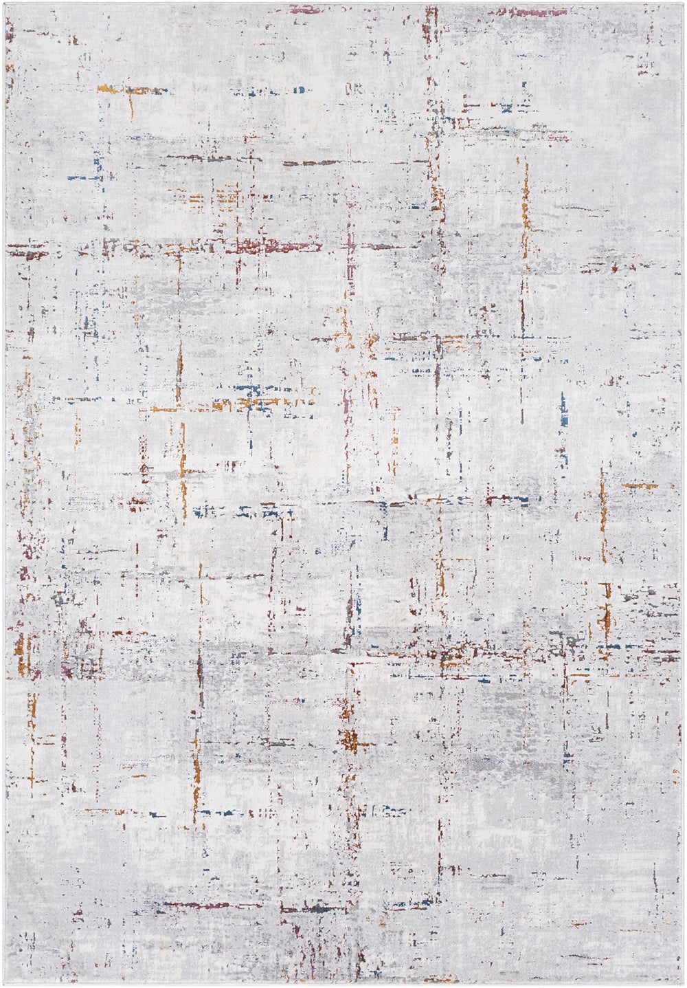 Aisha AIS-2317 Modern Polyester Rug AIS2317-9123 Medium Gray, Taupe, Charcoal, Dark Blue, Ivory, Burgundy, Burnt Orange 100% Polyester 9' x 12'3"