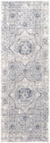 Aisha AIS-2318 Traditional Polyester Rug AIS2318-2777 Charcoal, Taupe, Ivory, Dark Blue 100% Polyester 2'7" x 7'7"