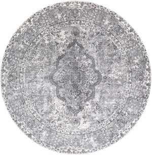 Aisha AIS-2319 Traditional Polyester Rug AIS2319-710RD Medium Gray, Taupe, Charcoal, Ivory 100% Polyester 7'10" Round