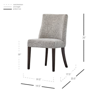 New Paris Fabric Chair Set of 2 - Modern Design with Elegant Upholstery for Stylish Dining Spaces