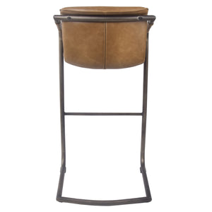 Indy Leatherette Bar Stool Set of 2 - Chic Comfort Meets Industrial Style with Floating Design