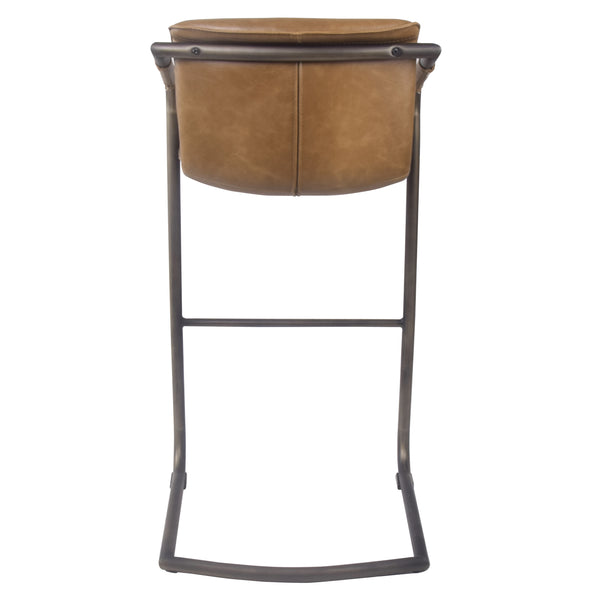 Indy Leatherette Bar Stool Set of 2 - Chic Comfort Meets Industrial Style with Floating Design