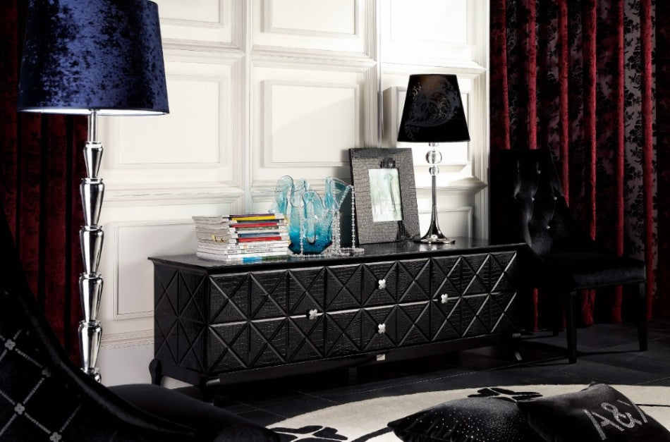 VIG Furniture A&X Monte Cristo - Black Crocodile Lacquer Entertainment Center VGUNAK538-180