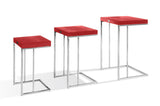 VIG Furniture A&X Amelia - Modern Red Crocodile Lacquer Nesting Table Set VGUNAK855-RED