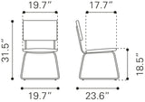 Zuo Modern Grantham 100% Polyurethane, Steel, Plywood Modern Commercial Grade Dining Chair Set - Set of 2 Tan 100% Polyurethane, Steel, Plywood