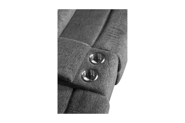 Porter Designs Ronan Soft Gray Chenille seat Transitional Reclining Love Gray 03-201C-02-8078