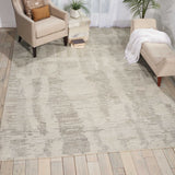 Nourison Ellora ELL01 Modern Handmade Knotted Indoor only Area Rug Ivory/Grey 8'6" x 11'6" 99446384683