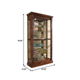 Pulaski Furniture Lighted Sliding Door 5 Shelf Curio Cabinet in Cherry Brown 20485-PULASKI 20485-PULASKI