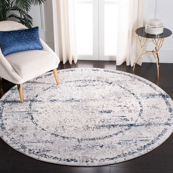 Amelia 207 Transitional Power Loomed 50% Polypropylene + 50% Polyester Rug Grey / Blue