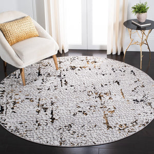 Amelia 254 Contemporary Power Loomed 50% Polypropylene + 50% Polyester Rug Grey / Gold