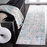 Amelia 254 Contemporary Power Loomed 50% Polypropylene + 50% Polyester Rug Grey / Turquoise