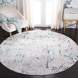 Amelia 254 Contemporary Power Loomed 50% Polypropylene + 50% Polyester Rug Grey / Turquoise