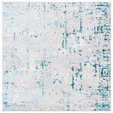 Amelia 254 Contemporary Power Loomed 50% Polypropylene + 50% Polyester Rug Grey / Turquoise