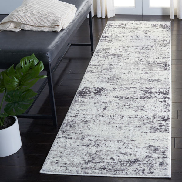 Amelia 700  Contemporary Power Loomed 75% Polypropylene 25% Shrink Polyester Rug Ivory / Grey