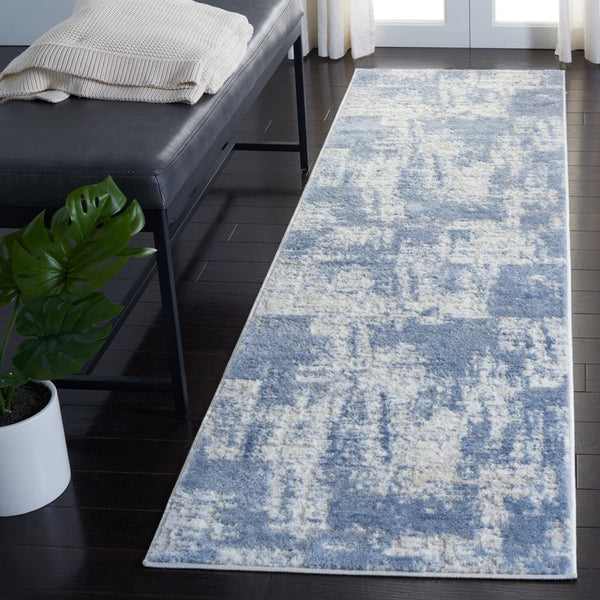 Amelia 700 Amelia 786 Contemporary Power Loomed 75% Polypropylene 25% Shrink Polyester Rug Ivory / Blue