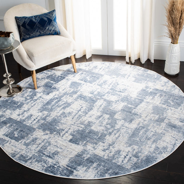 Amelia 700 Amelia 786 Contemporary Power Loomed 75% Polypropylene 25% Shrink Polyester Rug Ivory / Blue