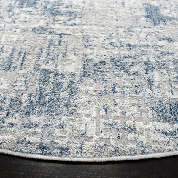 Amelia 700 Amelia 786 Contemporary Power Loomed 75% Polypropylene 25% Shrink Polyester Rug Navy / Light Grey