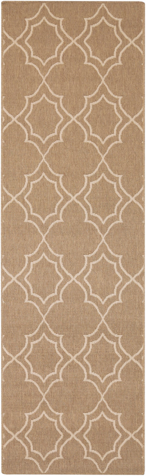 Alfresco ALF-9587 Cottage Olefin Rug ALF9587-2379 Camel, Cream 100% Olefin 2'5" x 7'10"