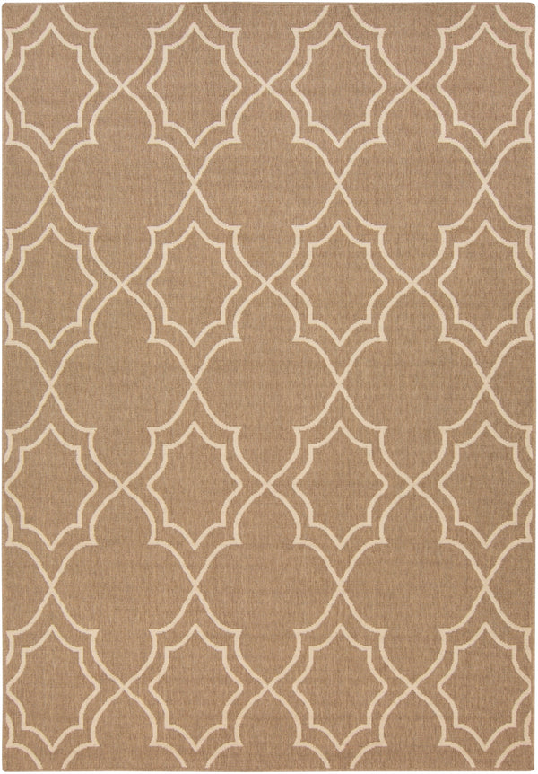 Alfresco ALF-9587 Cottage Olefin Rug ALF9587-5376 Camel, Cream 100% Olefin 5'3" x 7'7"