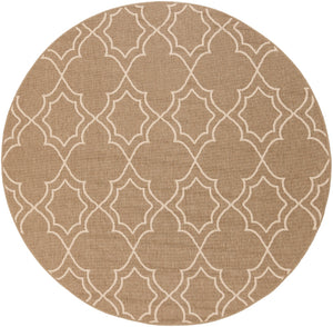 Alfresco ALF-9587 Cottage Olefin Rug ALF9587-89RD Camel, Cream 100% Olefin 8'10" Round