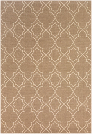 Alfresco ALF-9587 Cottage Olefin Rug ALF9587-76109 Camel, Cream 100% Olefin 7'3" x 10'6"
