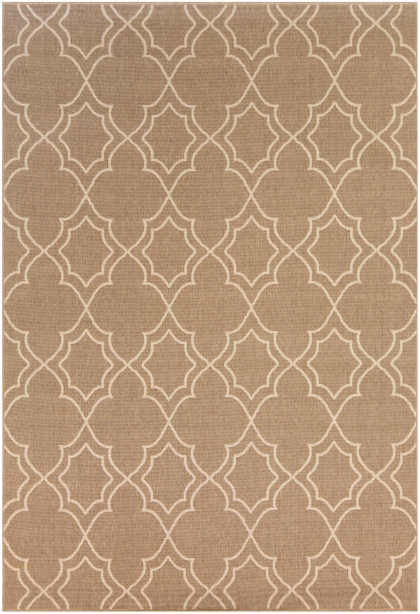 Alfresco ALF-9587 Cottage Olefin Rug ALF9587-76109 Camel, Cream 100% Olefin 7'3" x 10'6"