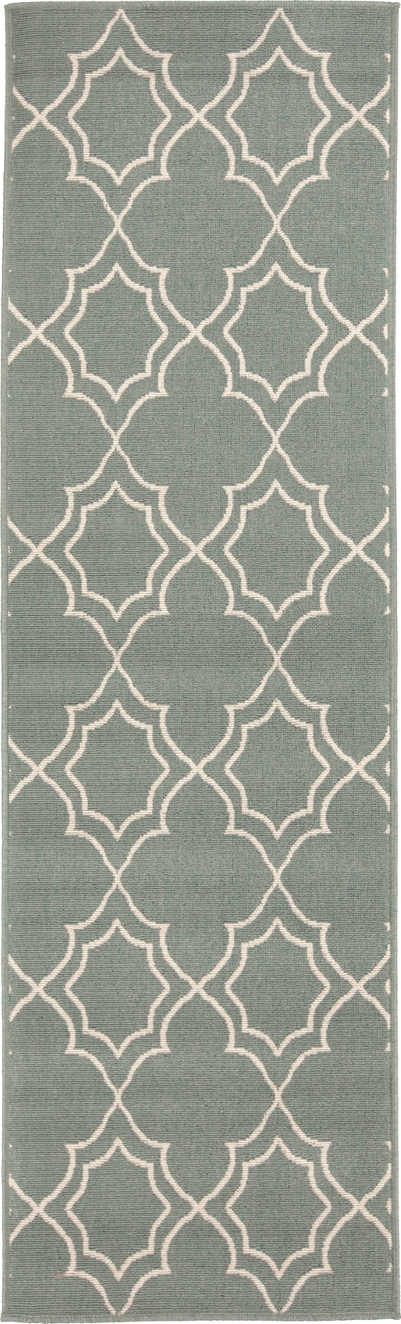 Alfresco ALF-9589 Cottage Olefin Rug ALF9589-2379 Sage, Cream 100% Olefin 2'5" x 7'10"