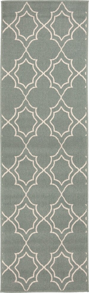 Alfresco ALF-9589 Cottage Olefin Rug ALF9589-2379 Sage, Cream 100% Olefin 2'5" x 7'10"