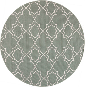 Alfresco ALF-9589 Cottage Olefin Rug ALF9589-89RD Sage, Cream 100% Olefin 8'10" Round