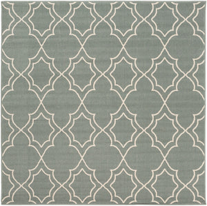 Alfresco ALF-9589 Cottage Olefin Rug ALF9589-73SQ Sage, Cream 100% Olefin 7'3" Square