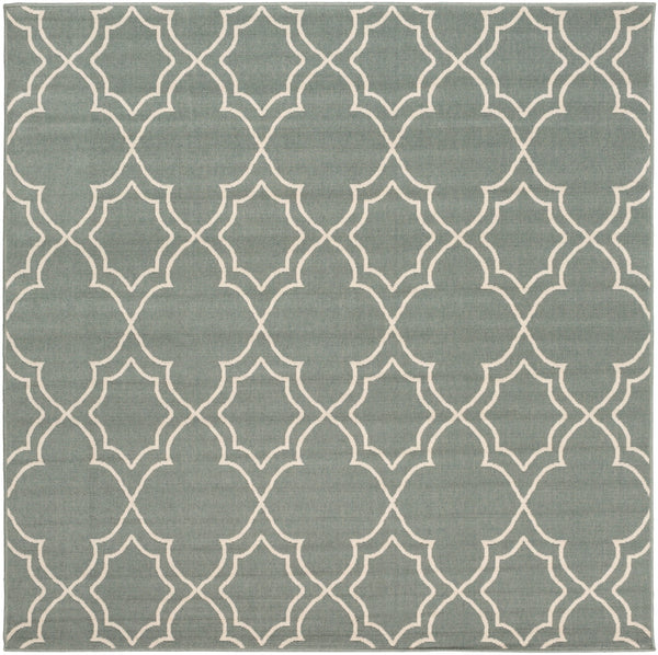 Alfresco ALF-9589 Cottage Olefin Rug ALF9589-73SQ Sage, Cream 100% Olefin 7'3" Square
