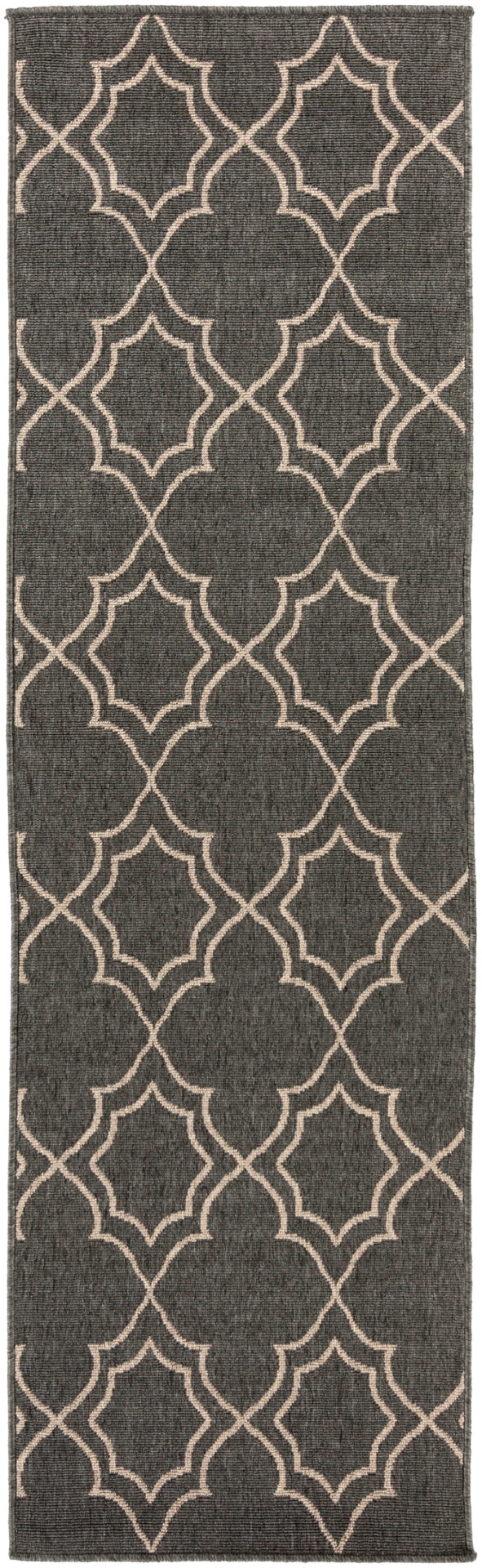 Alfresco ALF-9590 Cottage Olefin Rug ALF9590-2379 Black, Camel 100% Olefin 2'5" x 7'10"