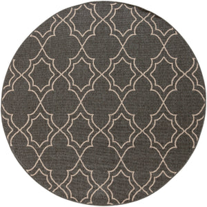 Alfresco ALF-9590 Cottage Olefin Rug ALF9590-89RD Black, Camel 100% Olefin 8'10" Round