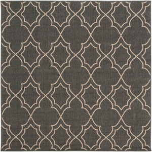 Alfresco ALF-9590 Cottage Olefin Rug ALF9590-73SQ Black, Camel 100% Olefin 7'3" Square
