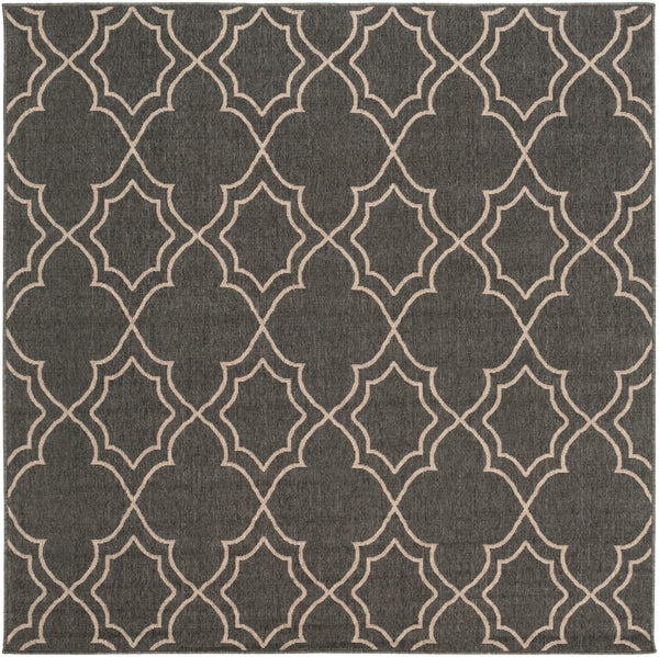 Alfresco ALF-9590 Cottage Olefin Rug ALF9590-73SQ Black, Camel 100% Olefin 7'3" Square