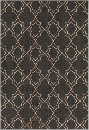 Alfresco ALF-9590 Cottage Olefin Rug ALF9590-76109 Black, Camel 100% Olefin 7'3" x 10'6"