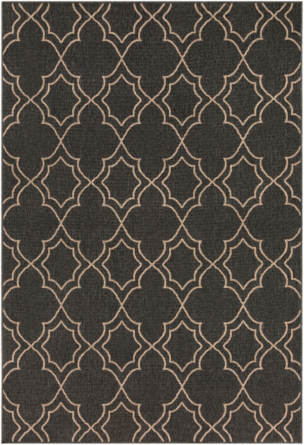 Alfresco ALF-9590 Cottage Olefin Rug ALF9590-76109 Black, Camel 100% Olefin 7'3" x 10'6"