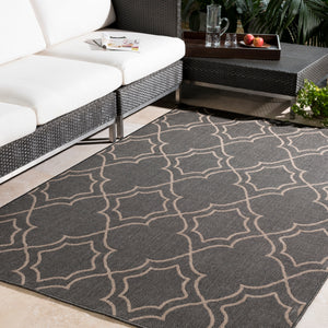 Alfresco ALF-9590 Cottage Olefin Rug ALF9590-89129 Black, Camel 100% Olefin 8'10" x 12'10"