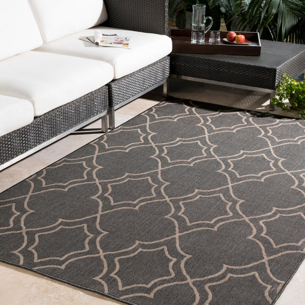 Alfresco ALF-9590 Cottage Olefin Rug ALF9590-89129 Black, Camel 100% Olefin 8'10" x 12'10"
