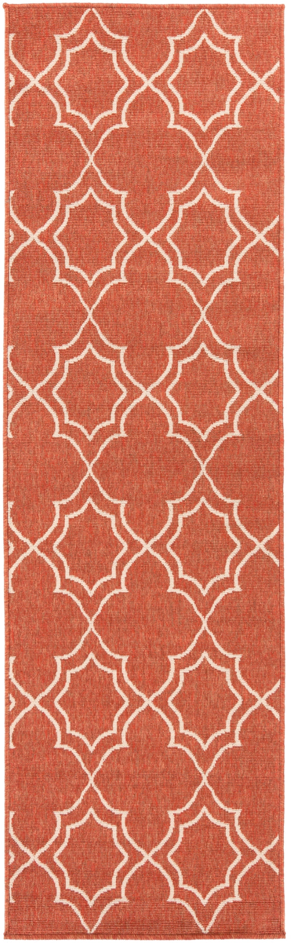 Alfresco ALF-9591 Cottage Olefin Rug ALF9591-2379 Rust, Cream 100% Olefin 2'5" x 7'10"
