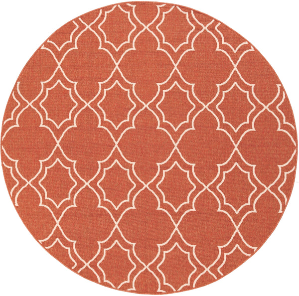 Alfresco ALF-9591 Cottage Olefin Rug ALF9591-89RD Rust, Cream 100% Olefin 8'10" Round