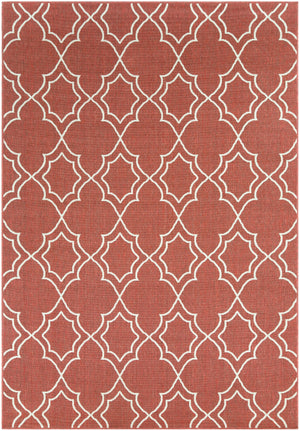 Alfresco ALF-9591 Cottage Olefin Rug ALF9591-76109 Rust, Cream 100% Olefin 7'3" x 10'6"