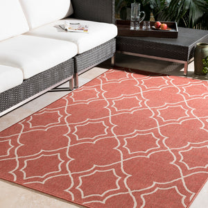 Alfresco ALF-9591 Cottage Olefin Rug ALF9591-89SQ Rust, Cream 100% Olefin 8'10" Square