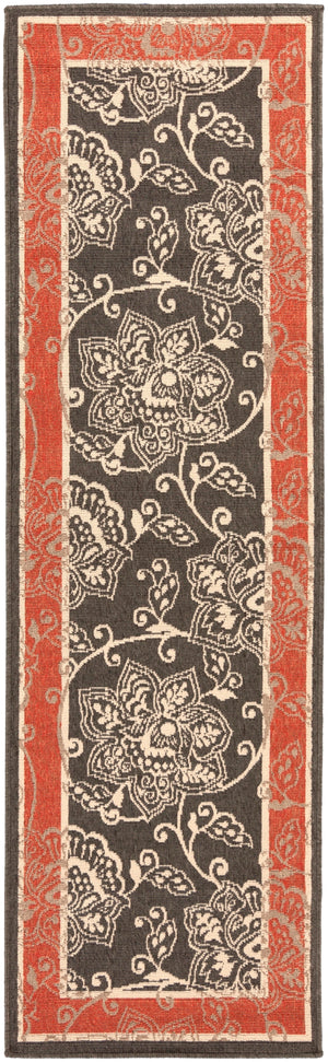 Alfresco ALF-9592 Traditional Olefin Rug ALF9592-2379 Black, Rust, Cream, Camel 100% Olefin 2'5" x 7'10"