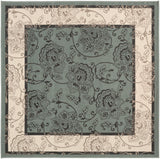 Alfresco ALF-9594 Traditional Olefin Rug ALF9594-73SQ Sage, Cream, Black, Camel 100% Olefin 7'3" Square