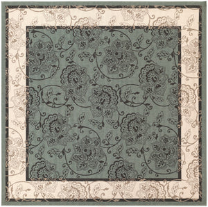 Alfresco ALF-9594 Traditional Olefin Rug ALF9594-89SQ Sage, Cream, Black, Camel 100% Olefin 8'10" Square