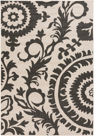 Alfresco ALF-9612 Cottage Olefin Rug ALF9612-89129 Black, Cream 100% Olefin 8'10" x 12'10"