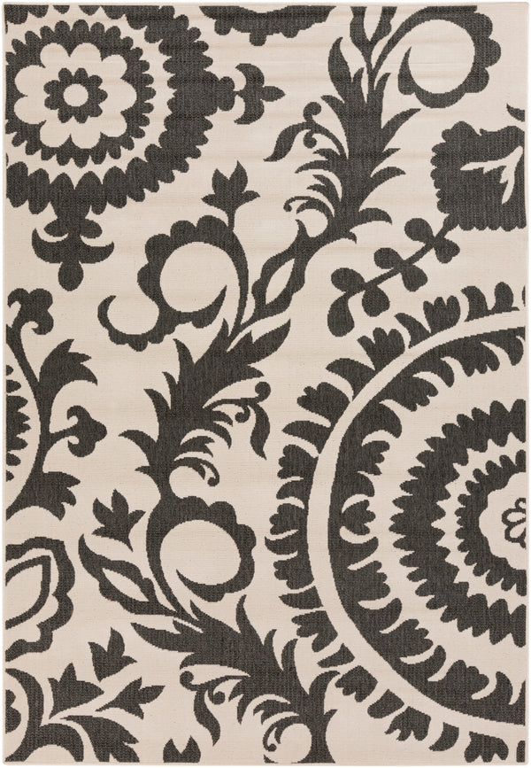 Alfresco ALF-9612 Cottage Olefin Rug ALF9612-89129 Black, Cream 100% Olefin 8'10" x 12'10"